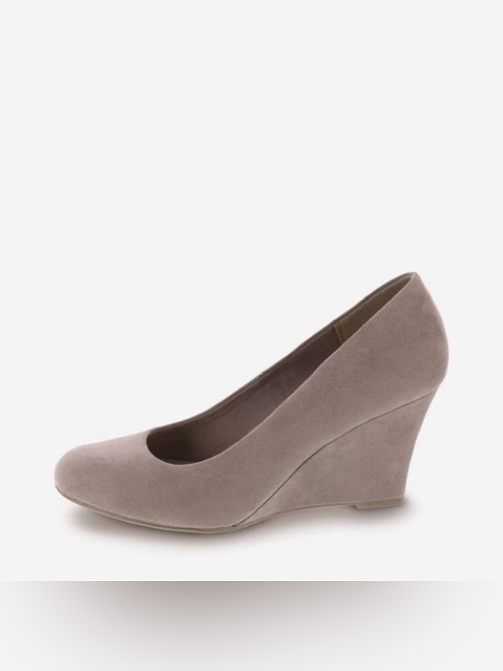 Classic Taupe Suede Wedge Pump - Women